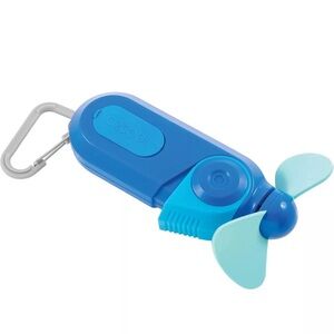 O2Cool Misting Fan with Carabiner Clip Sports Battery Operated Mini Fan Blue New